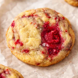 Delicious Tasty Lemon Raspberry Cookies served on a plate, ideal for summer.