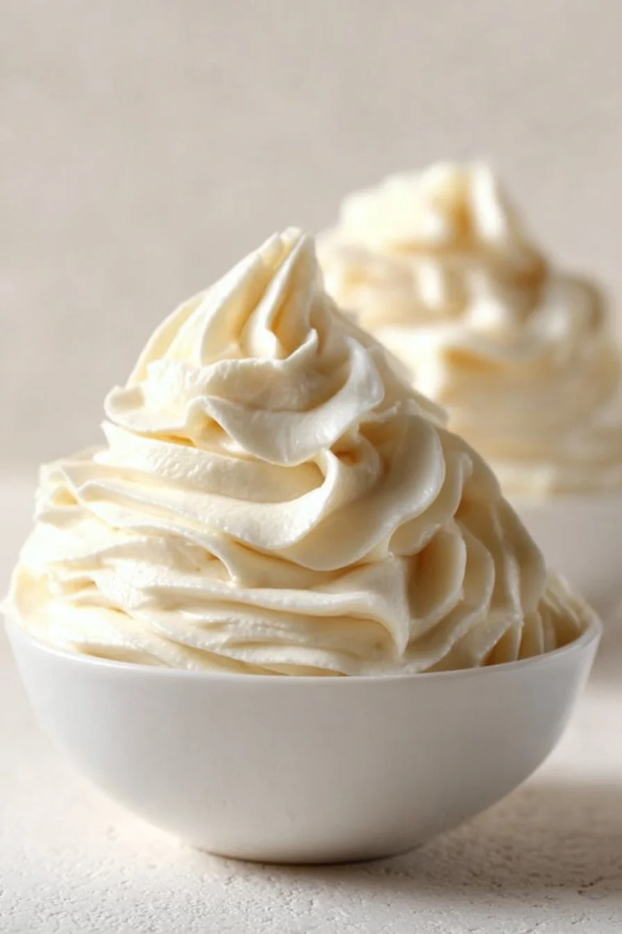 Ultimate vanilla buttercream frosting on a decorated cupcake