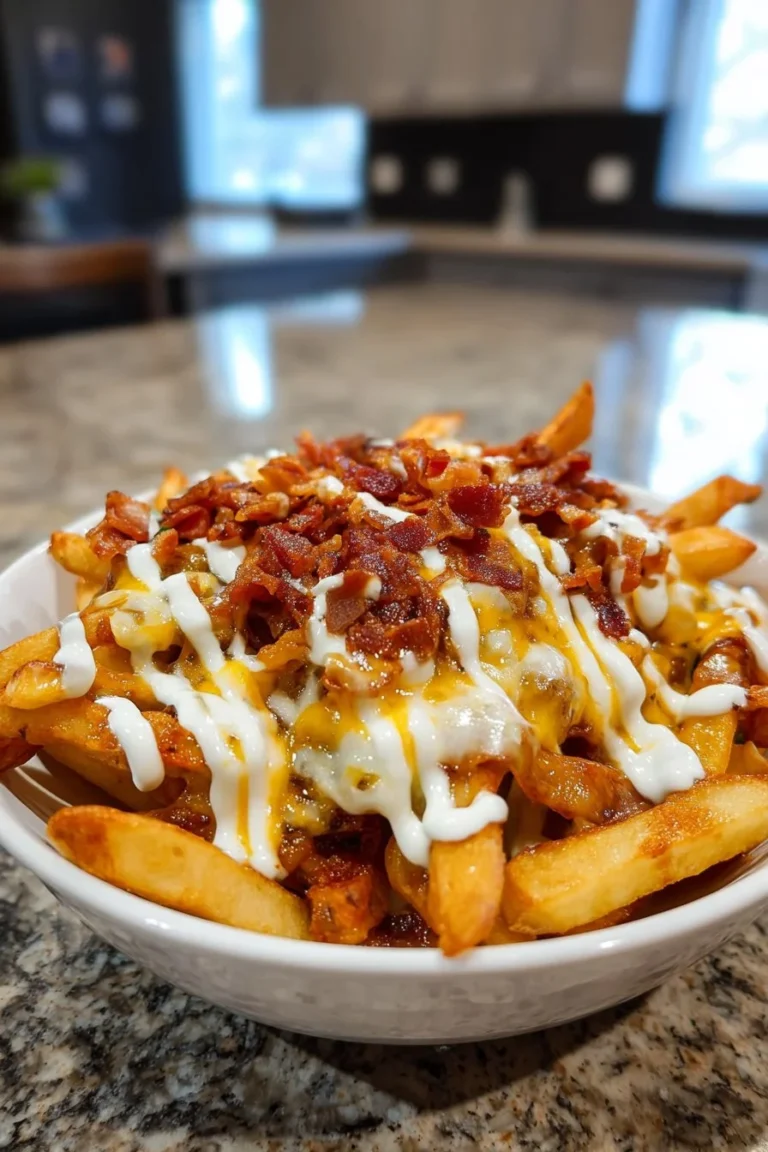 Delicious Animal Style Fries topped with cheese and grilled onions