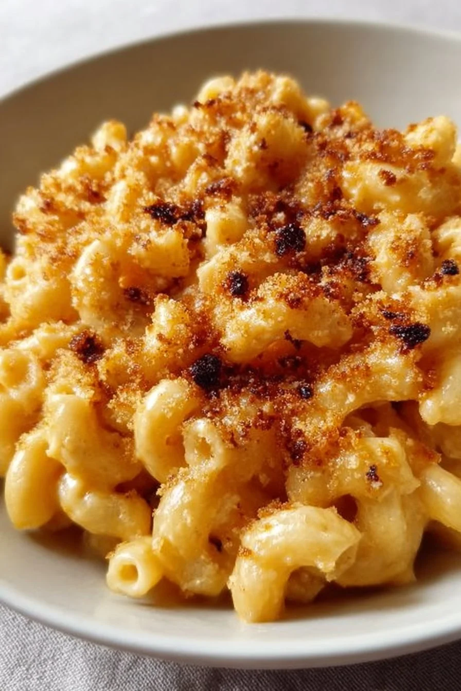 Delicious Boursin Mac and Cheese served in a bowl