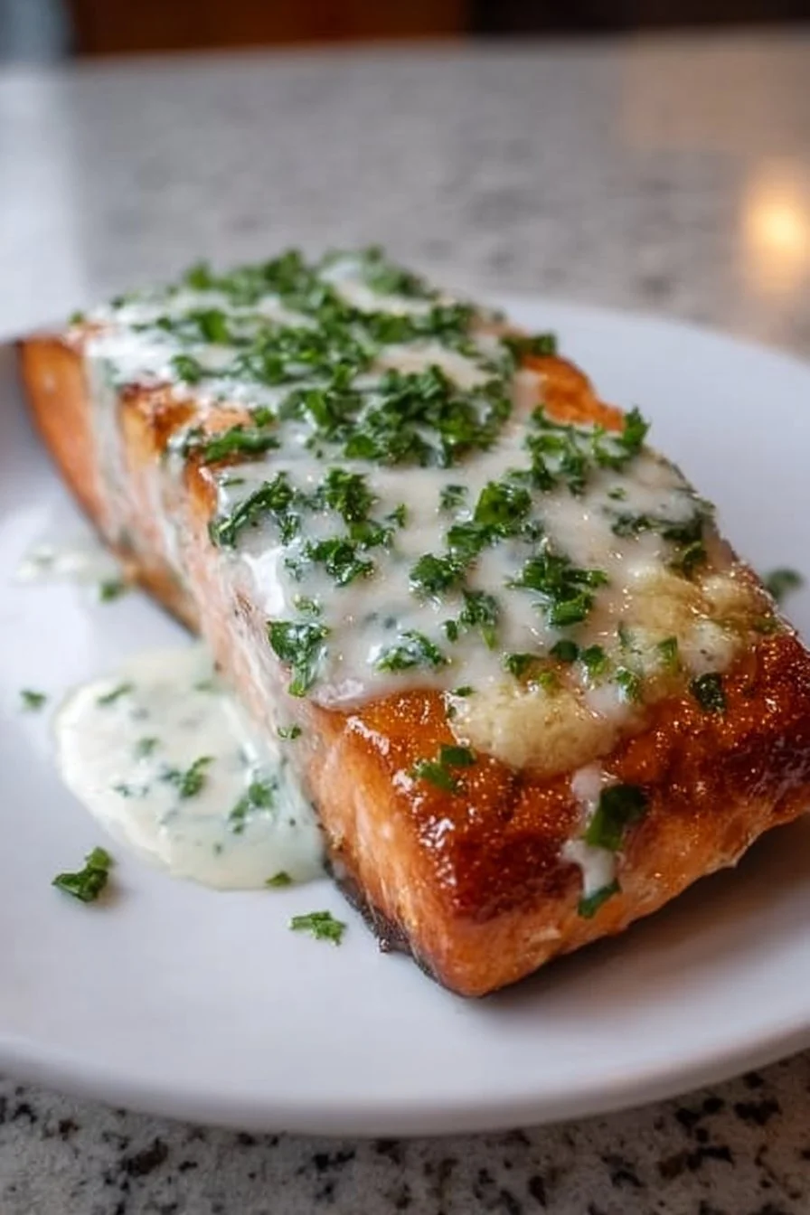 Boursin Salmon dish featuring creamy cheese and smoked salmon on a plate.