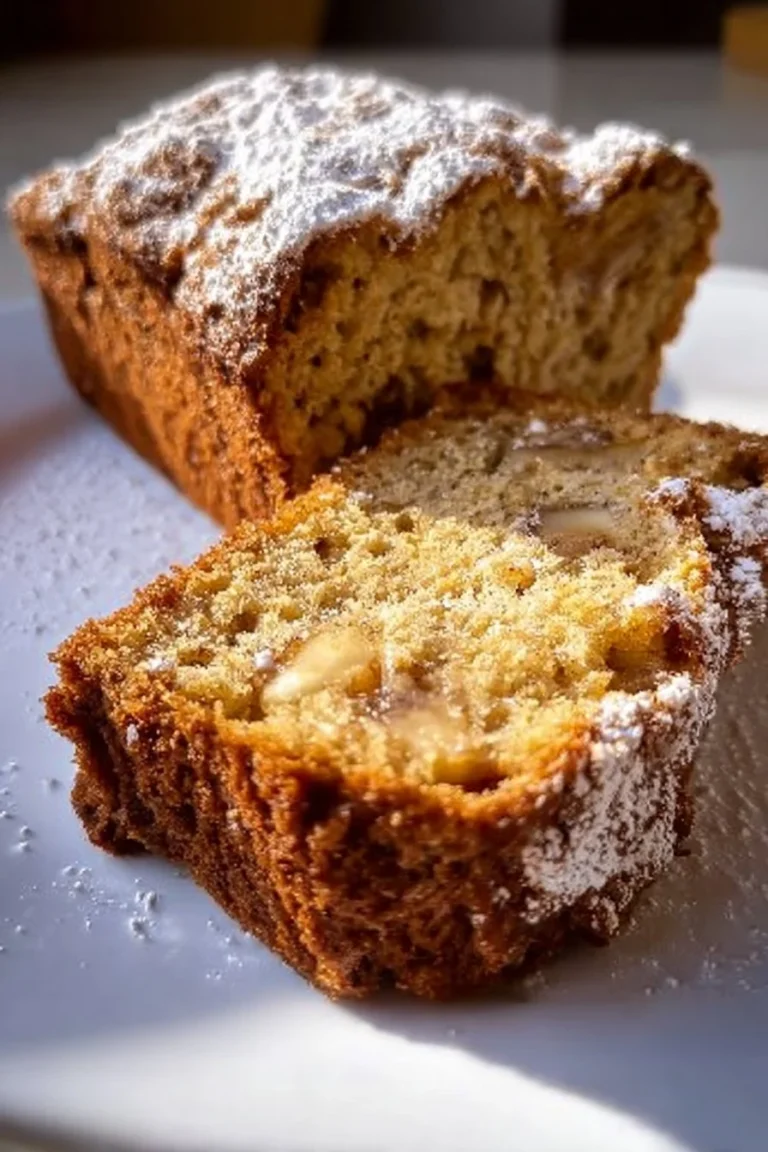 Sliced buttermilk banana bread on a wooden cutting board