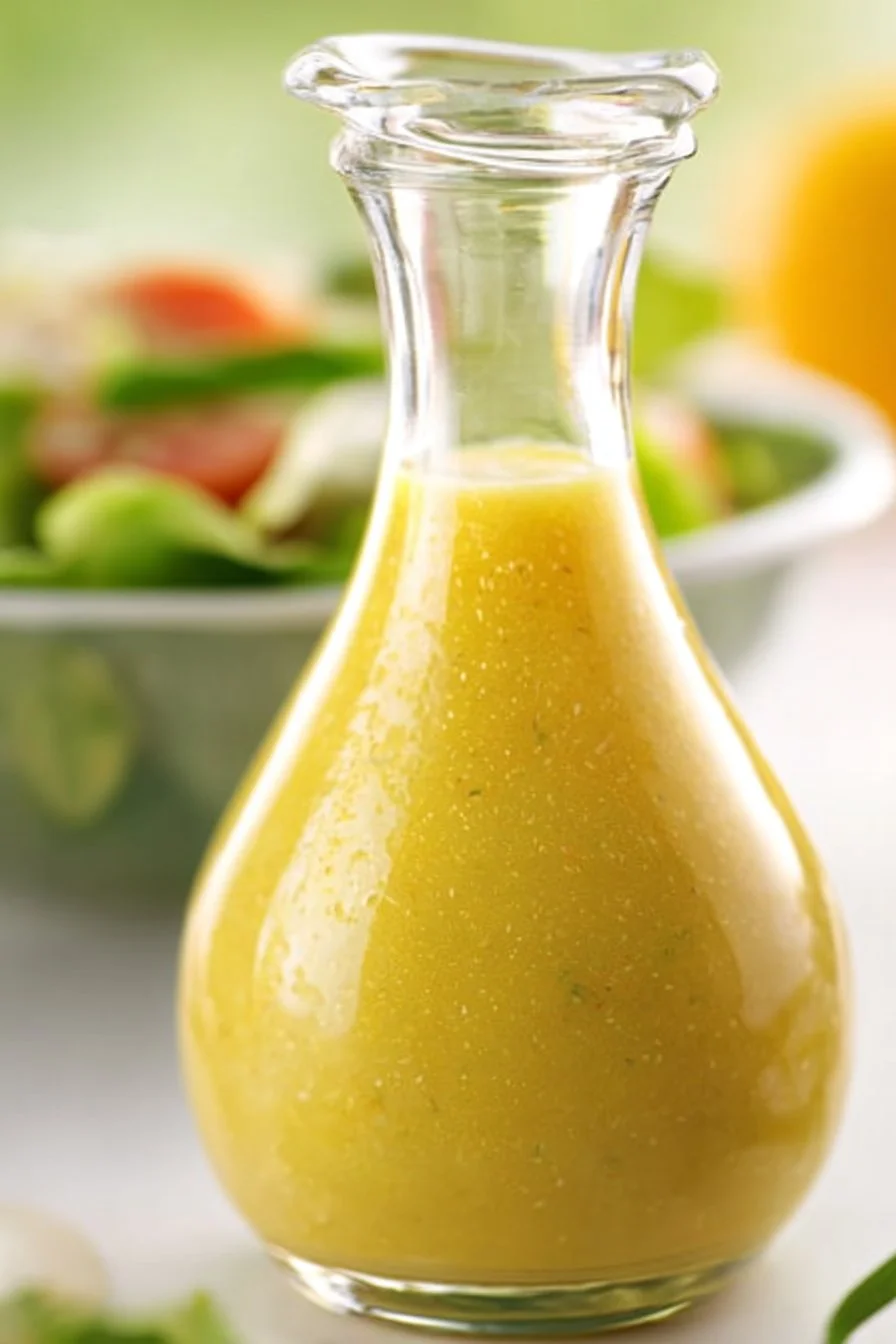 A bowl of fresh Caesar salad topped with creamy dressing and croutons.