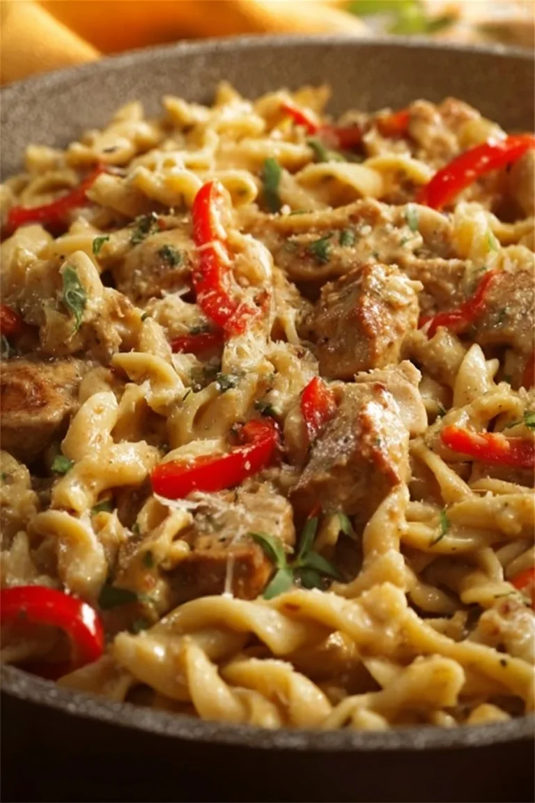 Delicious Chicken Sausage Pasta with vibrant vegetables and spices