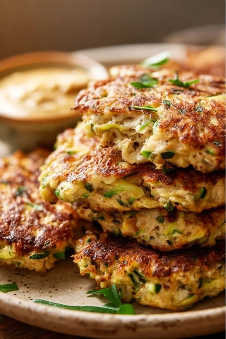 Delicious Chicken Zucchini Fritters served on a plate