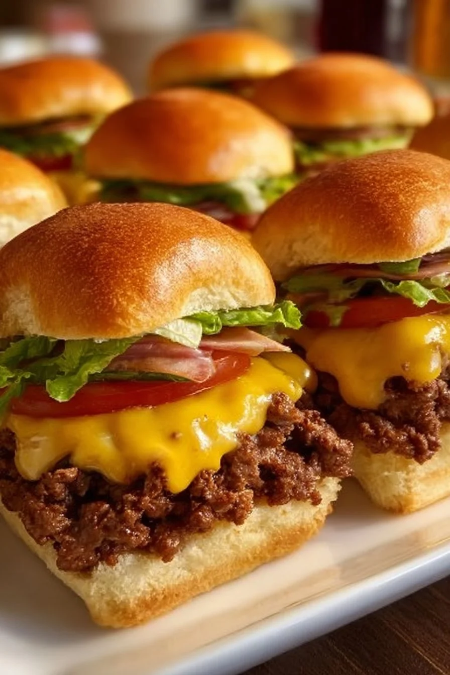 Delicious Club Sliders served on a platter, perfect for parties.