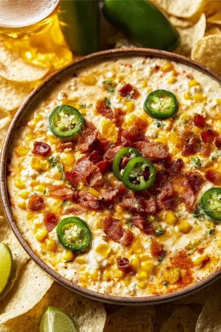 Delicious Crack Corn Dip served in a bowl with tortilla chips.