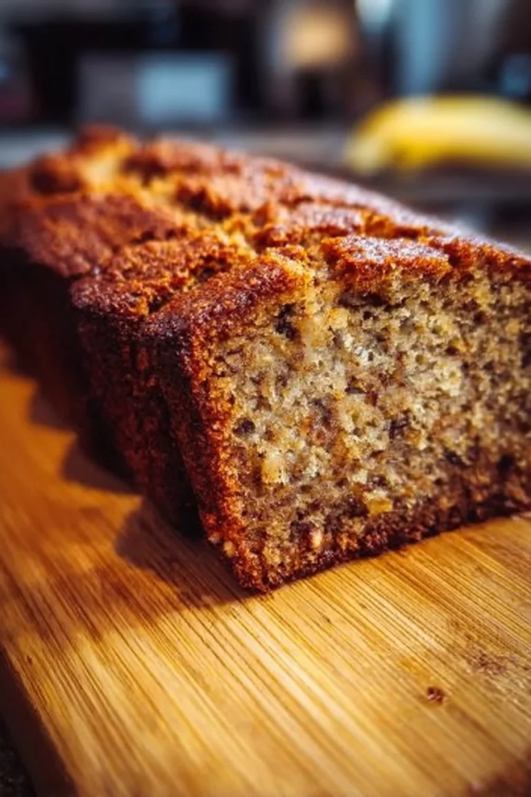 Deliciously moist and decadent banana walnut cake with walnuts on top