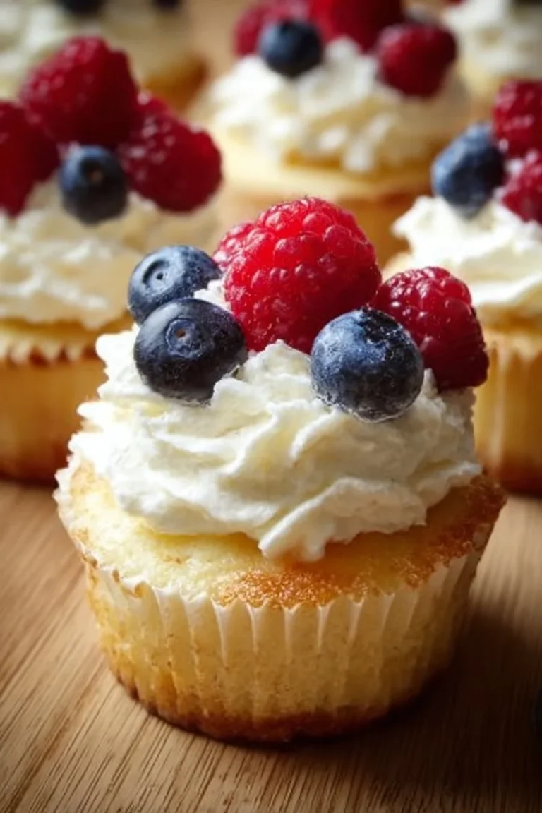 Decadent Cotton Cheesecake Cupcakes with creamy frosting and a golden crust