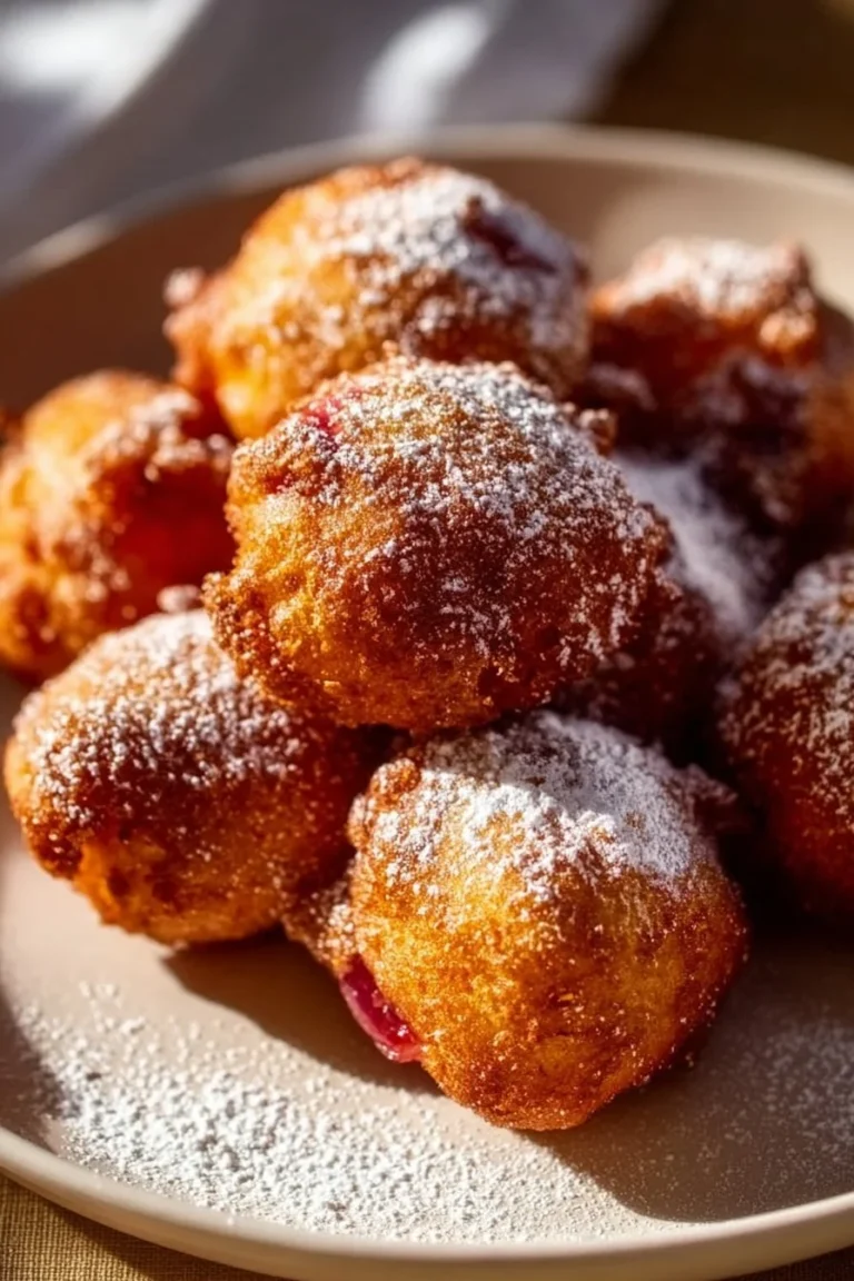 Delicious rhubarb fritters with crispy texture and fresh rhubarb filling