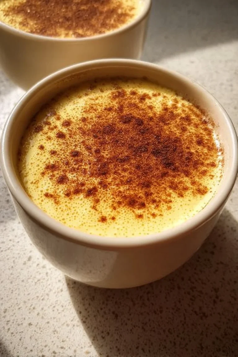 Delightful egg custard dessert topped with a sprinkle of nutmeg