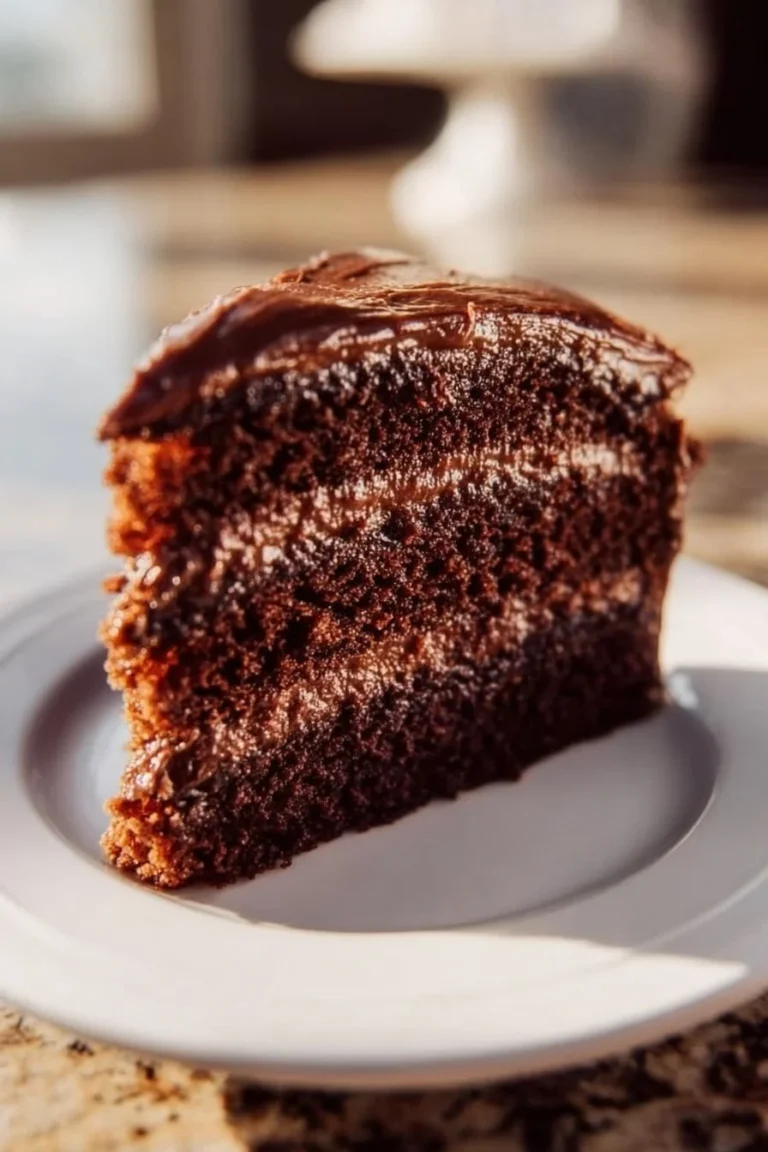Deliciously baked Dr Pepper Cake with frosting and a slice cut out