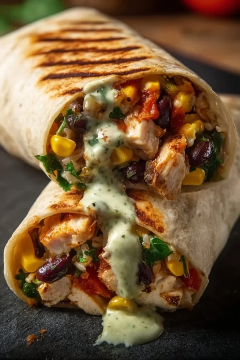Delicious Chipotle Ranch Grilled Chicken Burrito served on a plate