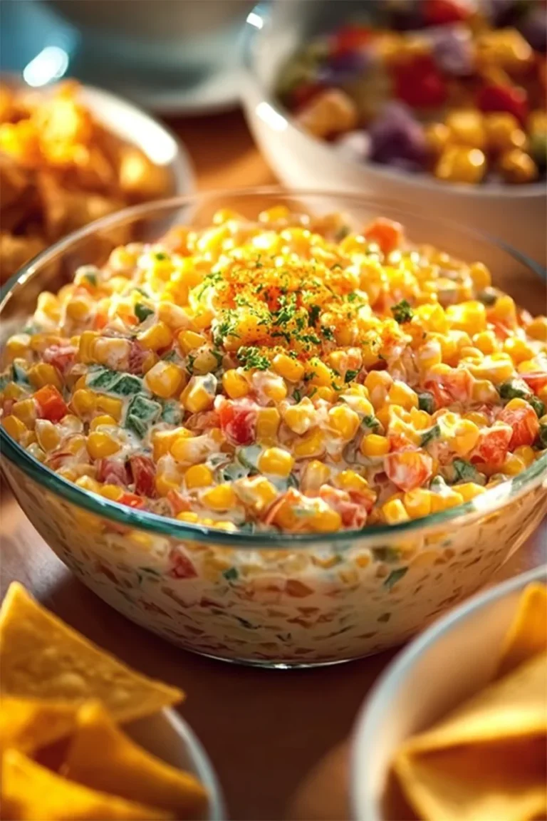 Delicious easy Mexican corn dip served with tortilla chips