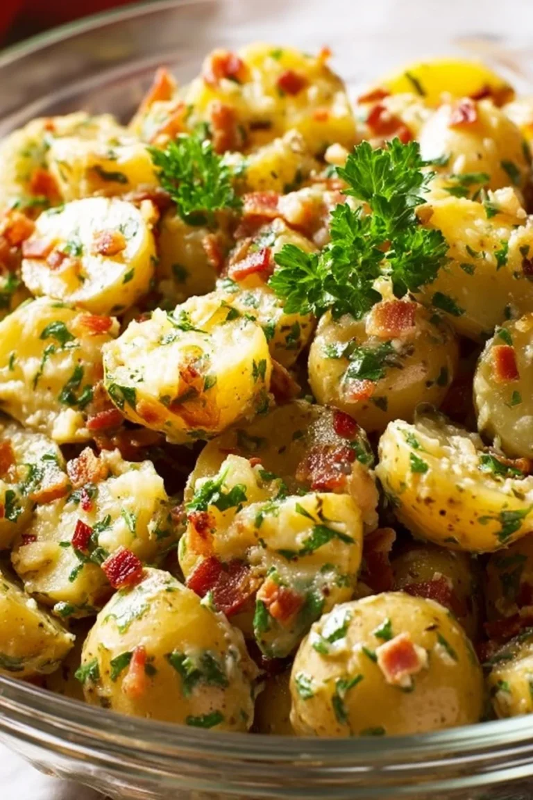 Delicious German Potato Salad with herbs and mustard dressing