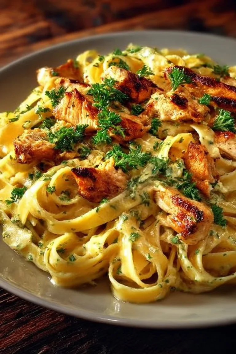 Plate of Marry Me Chicken Pasta garnished with fresh herbs.