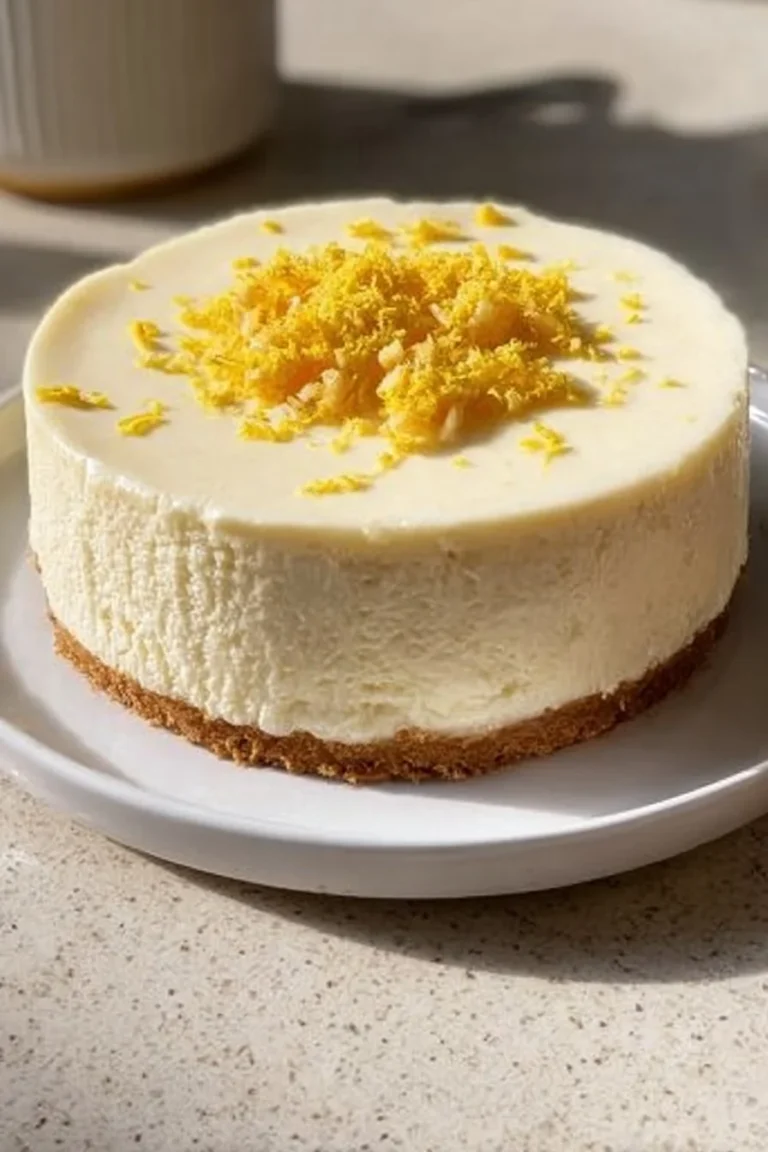 Irresistibly creamy lemon cheesecake cake topped with fresh lemons and whipped cream.