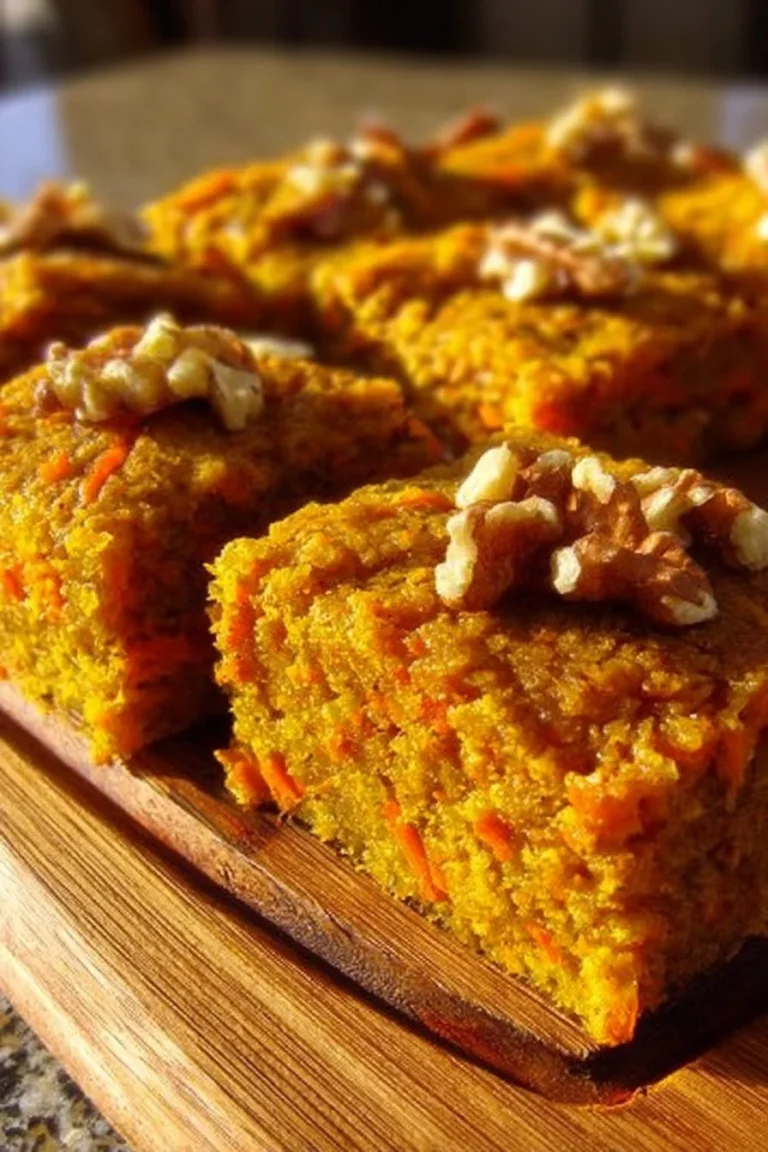 Irresistibly moist carrot cake bars with cream cheese frosting and nuts