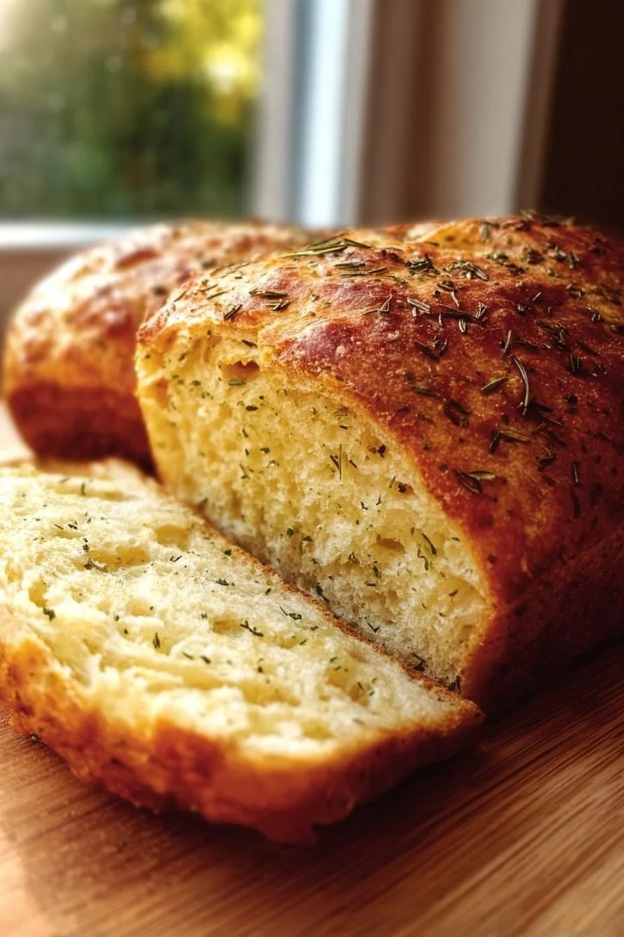 Freshly baked Italian Herb Bread with spices and herbs.