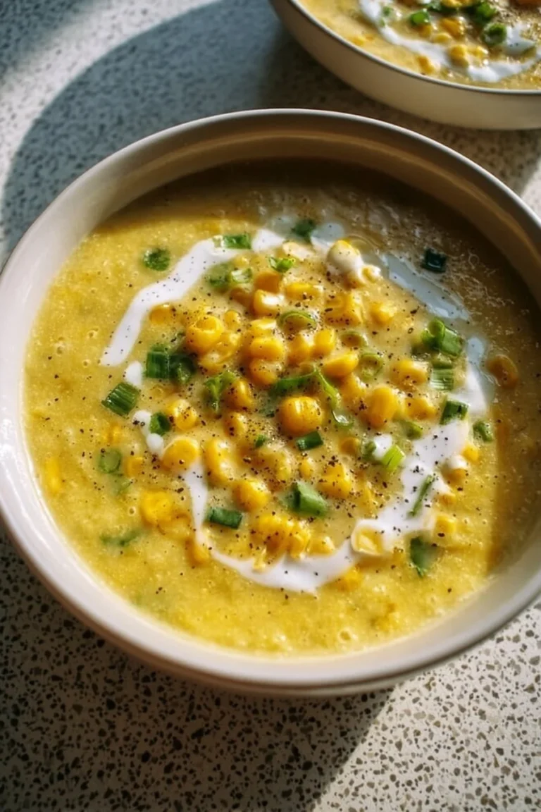 Creamy Jalapeño Corn Chowder in a bowl topped with fresh herbs