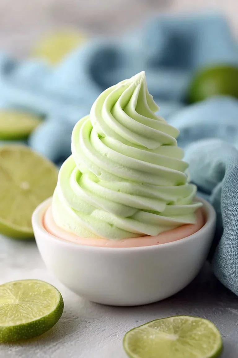 Lime Buttercream frosting on vanilla cupcakes