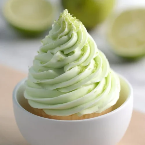 Delicious Lime Buttercream Frosting on a cupcake