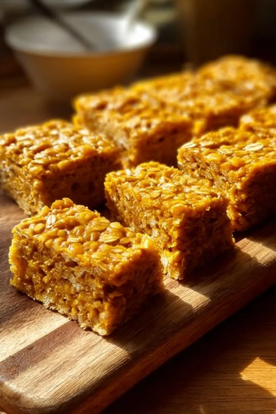 Delicious Mango Flapjacks made with oats and fresh mango chunks