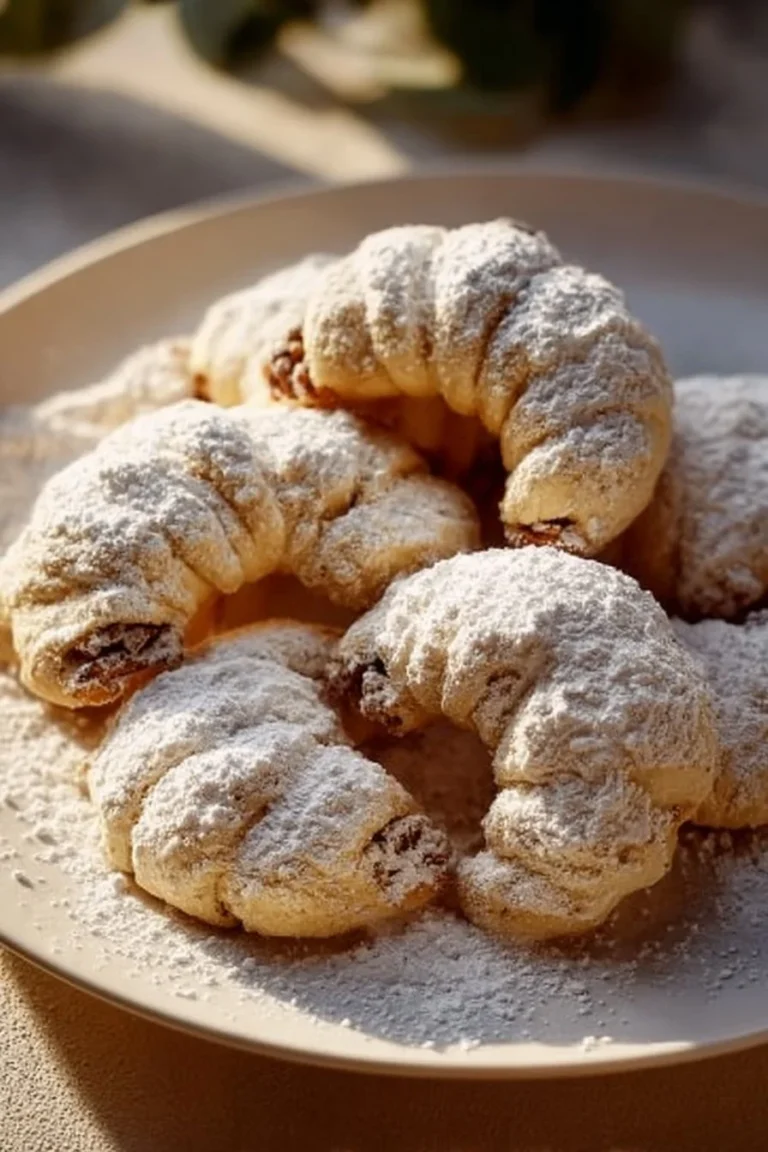 Delicious melt-in-your-mouth pecan crescents on a plate
