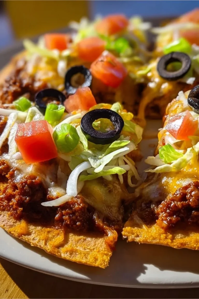 Homemade Mexican Pizza inspired by Taco Bell's recipe.