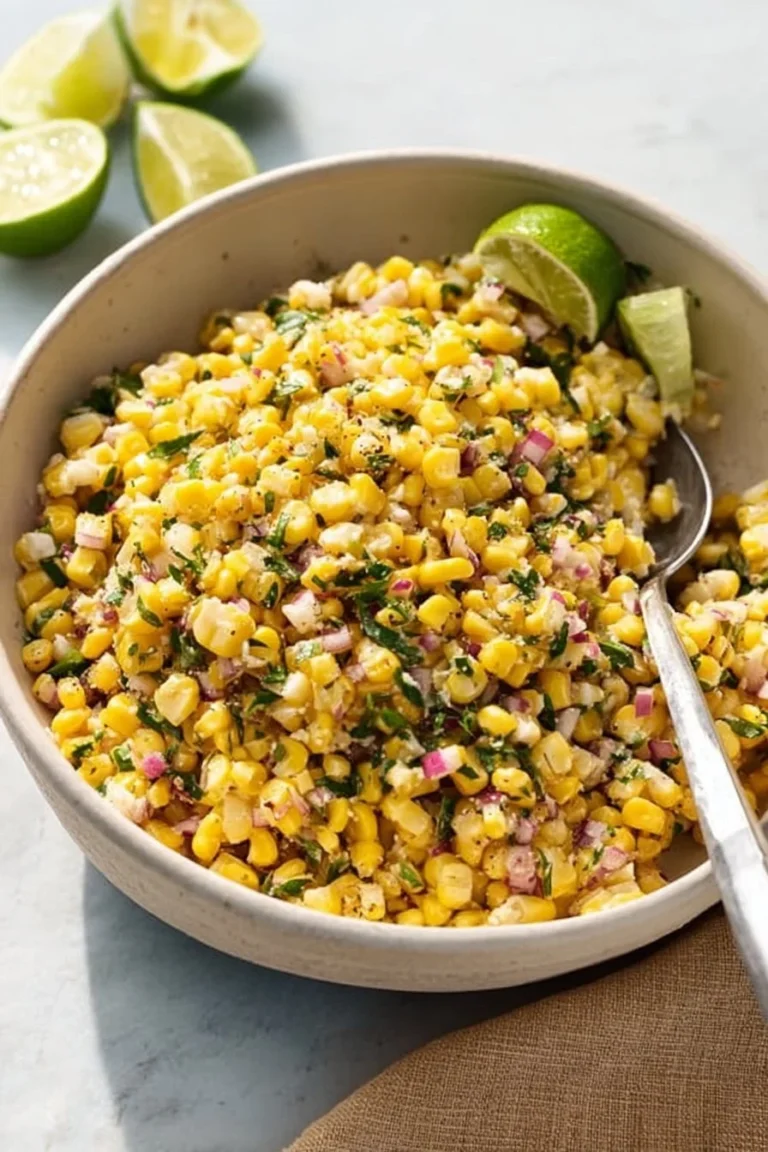 Delicious Mexican street corn topped with cheese, chili, and lime