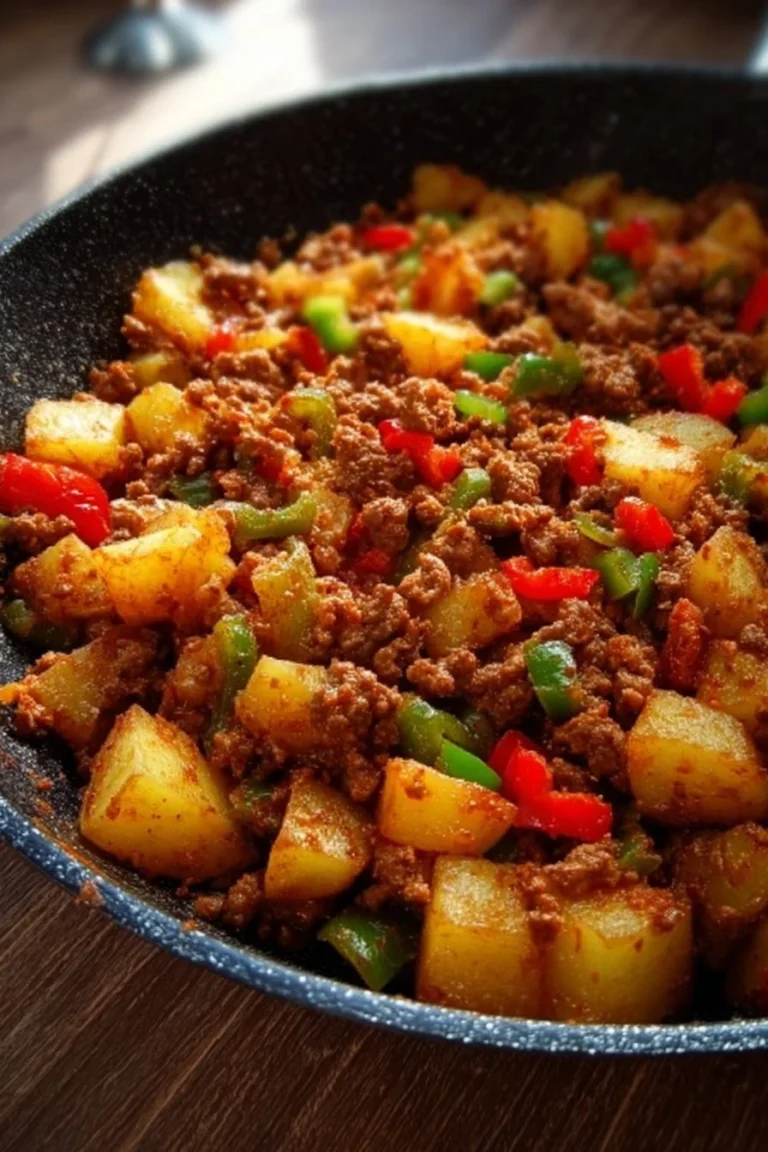 One-Pan Sloppy Joe Potato Skillet served in a skillet