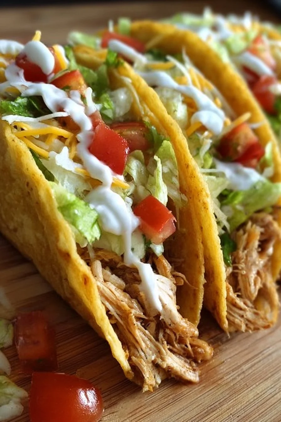 Delicious Pickle Ranch Chicken Tacos ready to serve