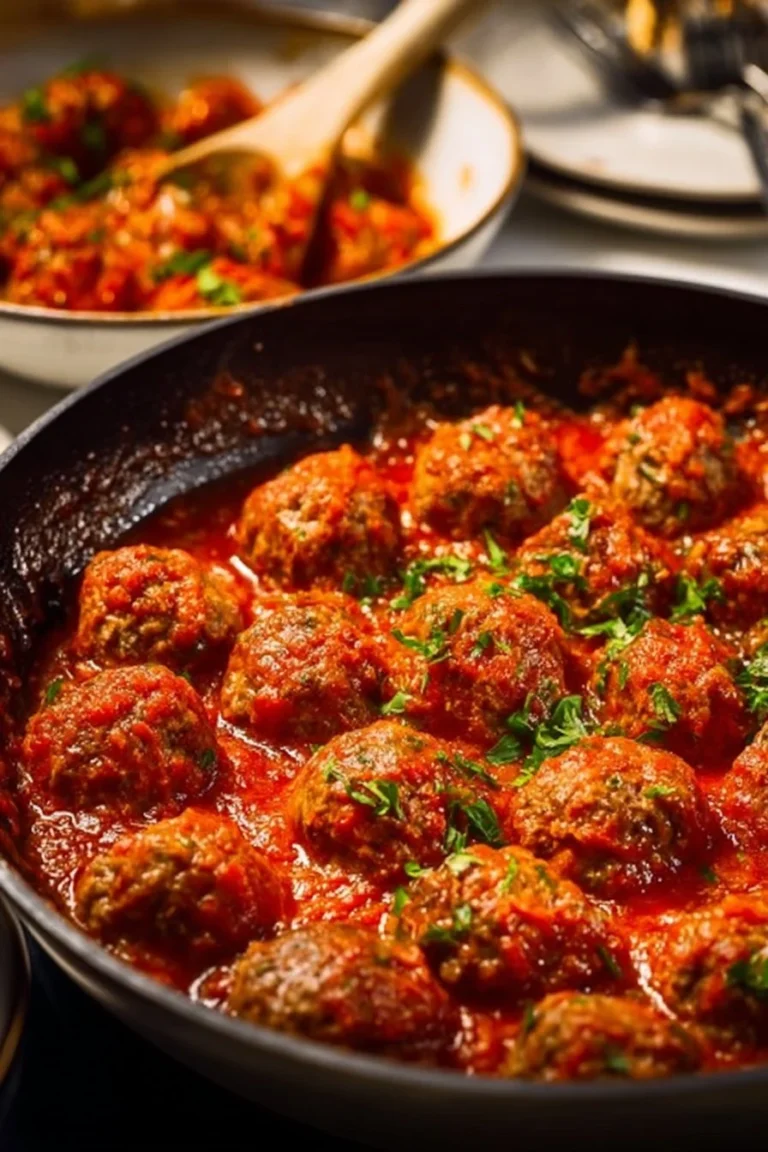 Delicious homemade Porcupine Meatballs served on a plate with herbs.