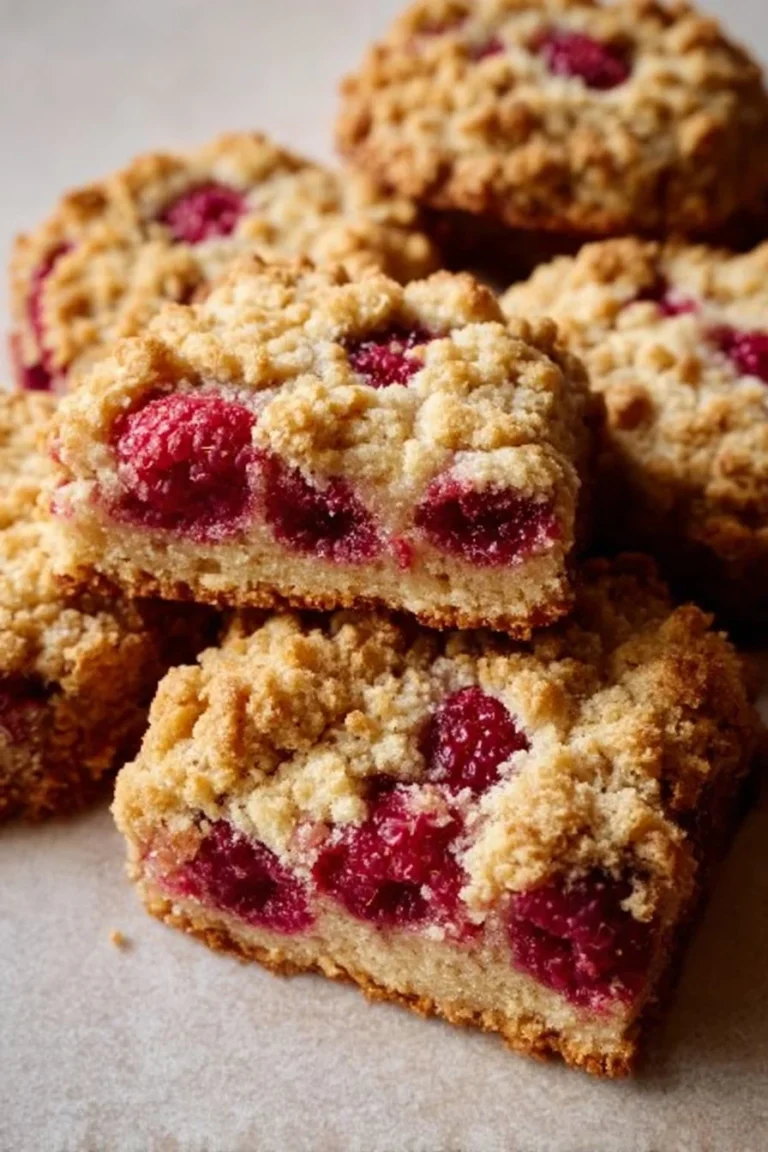 Plate of homemade Raspberry Crumble Cookies with berries and crumbs