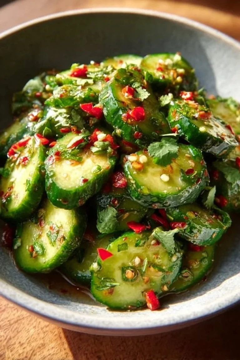 Refreshing Asian cucumber salad with vibrant ingredients and dressing
