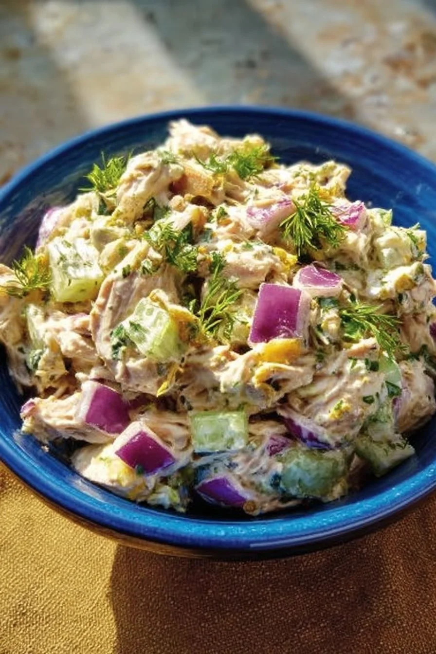 Delicious Rotisserie Chicken Salad with fresh vegetables and dressing