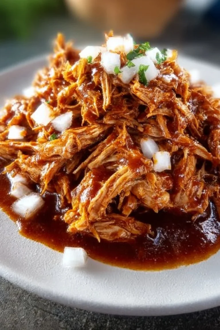 Savory BBQ chicken cooked in a crockpot for easy meal preparation