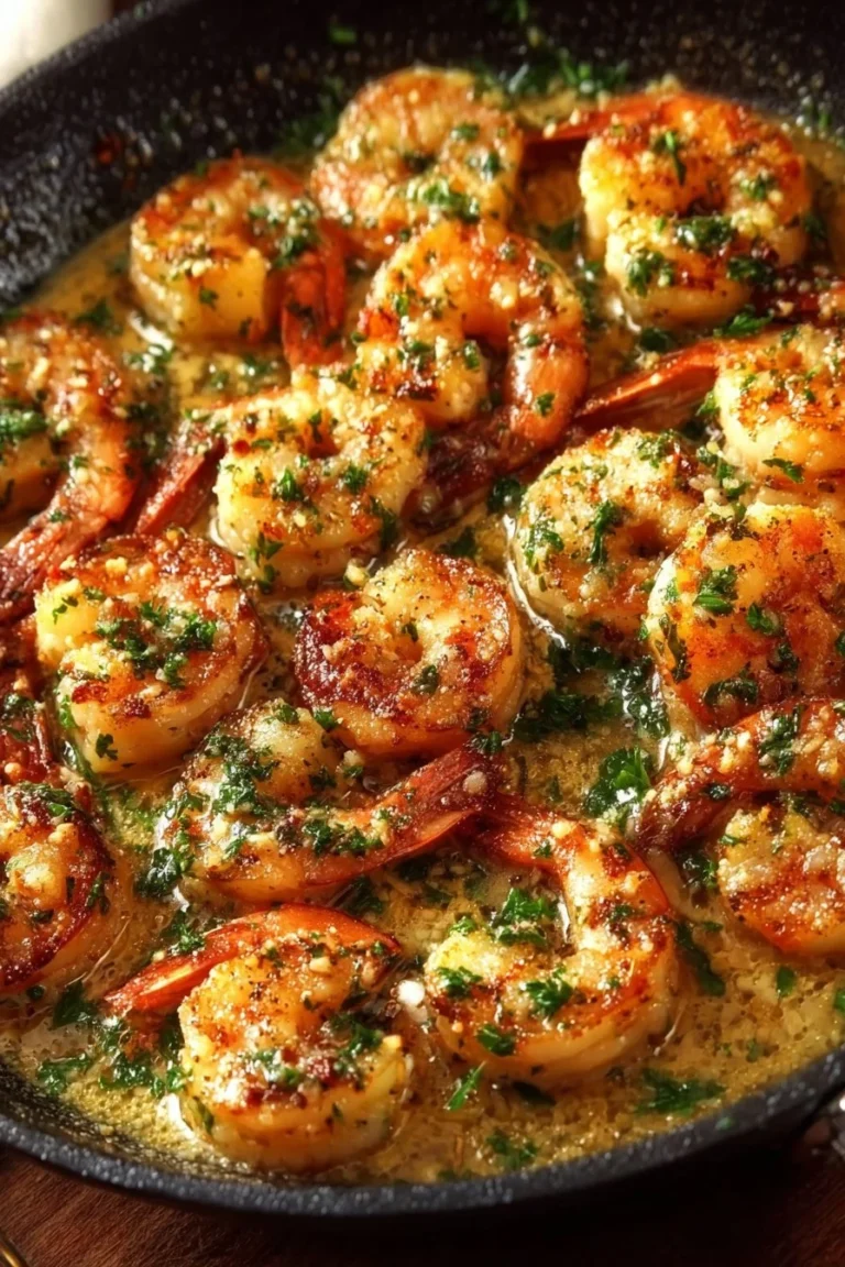 Delicious Garlic Parmesan Shrimp served with herbs and spices