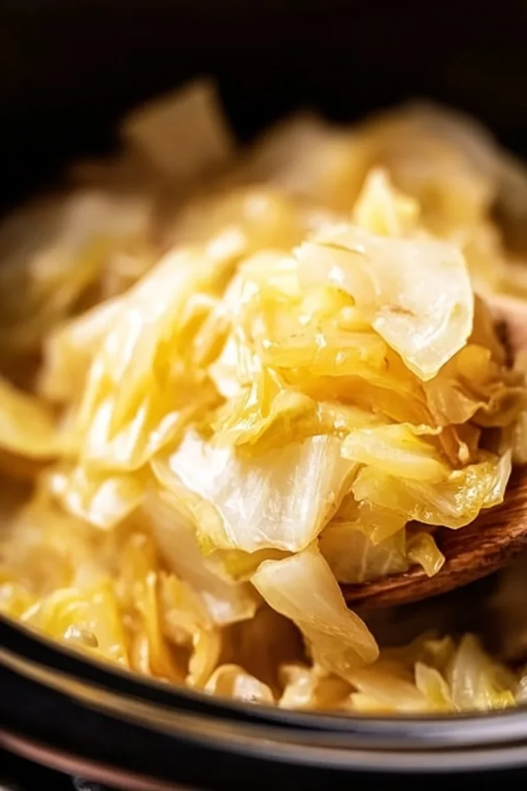 Delicious slow cooker cabbage dish served in a bowl