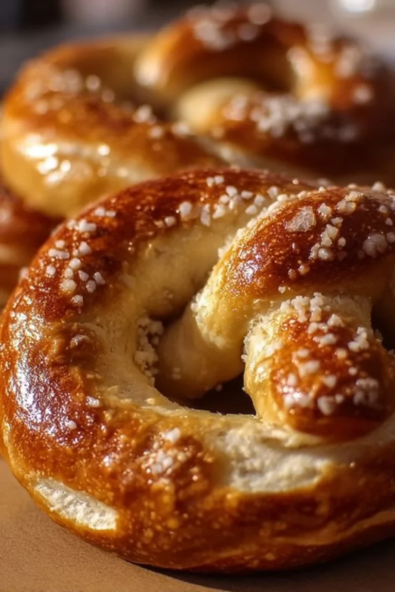 Delicious soft pretzels served with mustard and salt