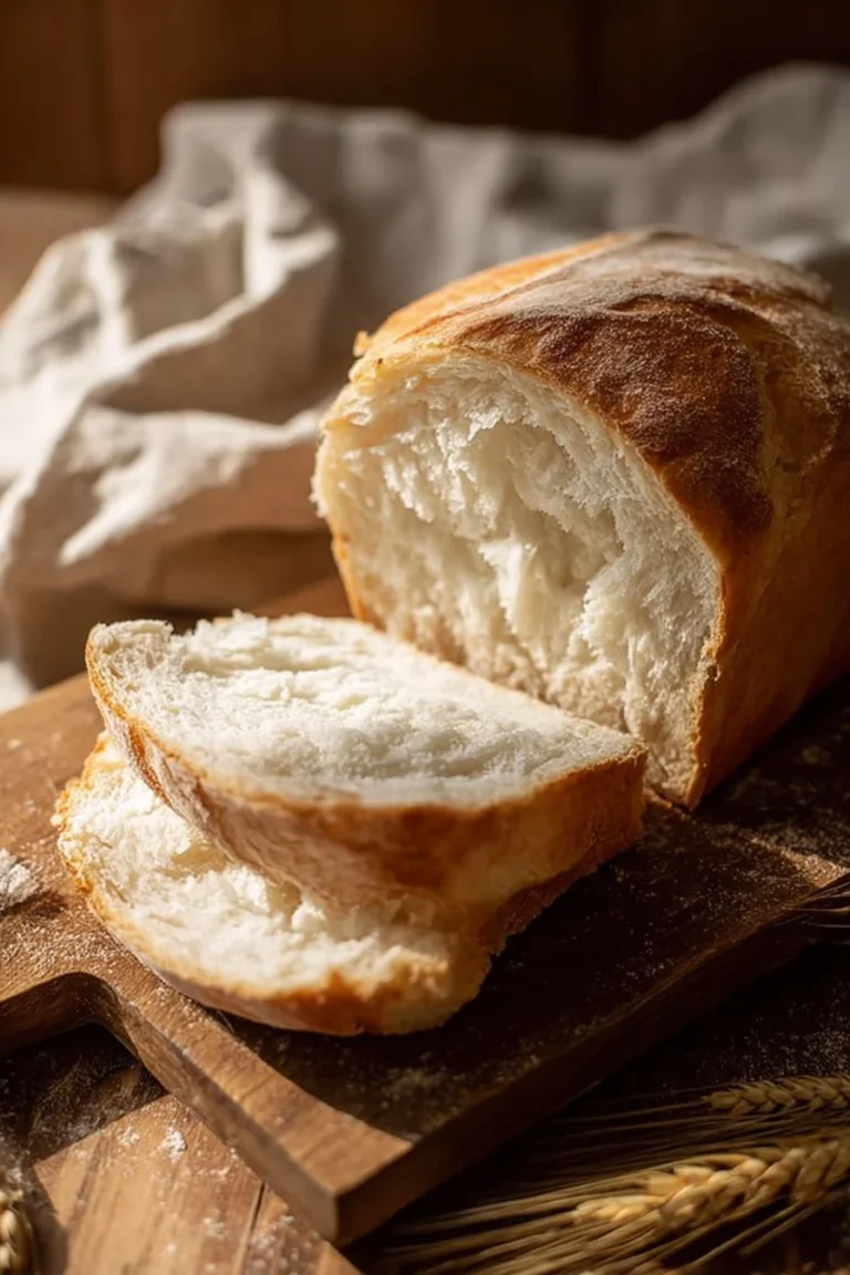 Freshly baked soft sourdough sandwich bread loaf.