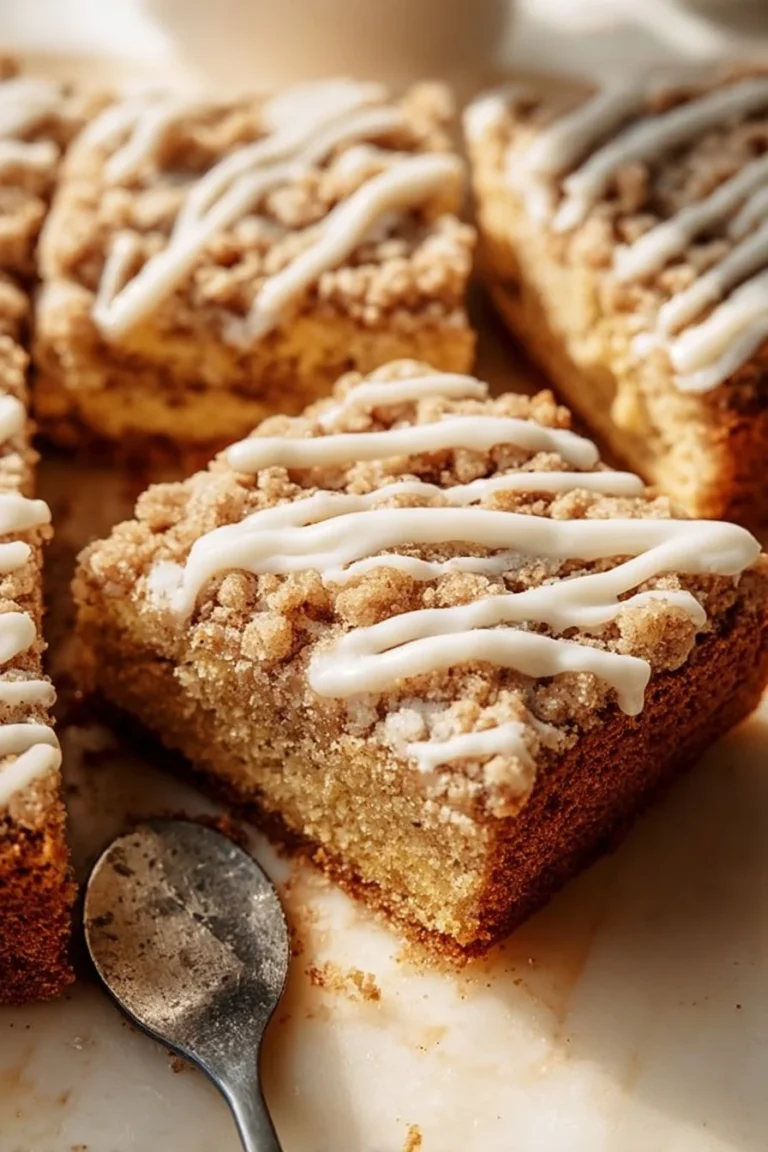 Vegan coffee cake topped with streusel, a delicious plant-based dessert
