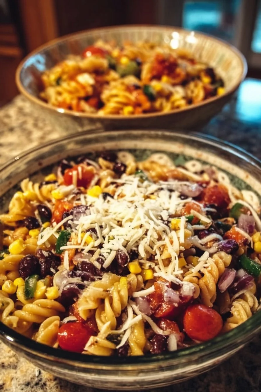 Zesty Italian Taco Pasta Salad with fresh ingredients and vibrant colors