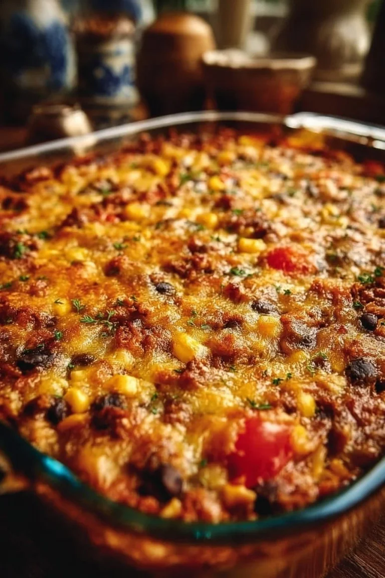 Delicious Cuban Casserole served in a rustic dish with vibrant ingredients