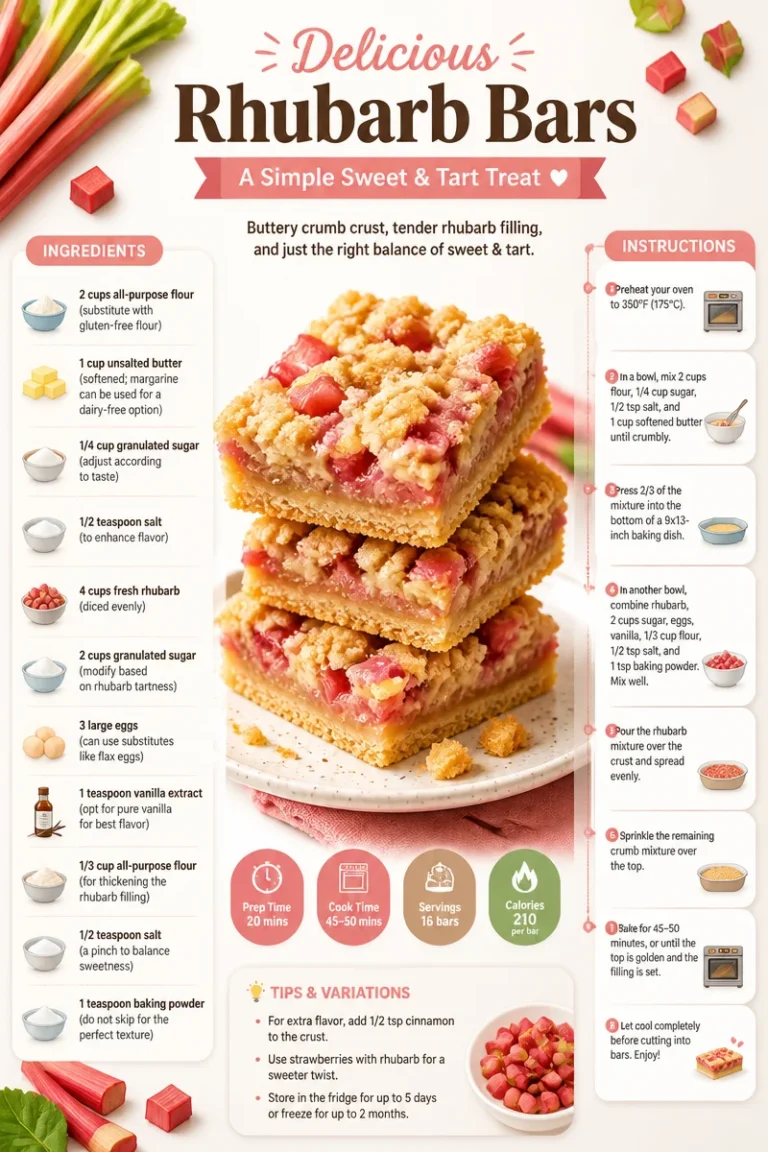 Delicious homemade rhubarb bars, a sweet and tart dessert treat
