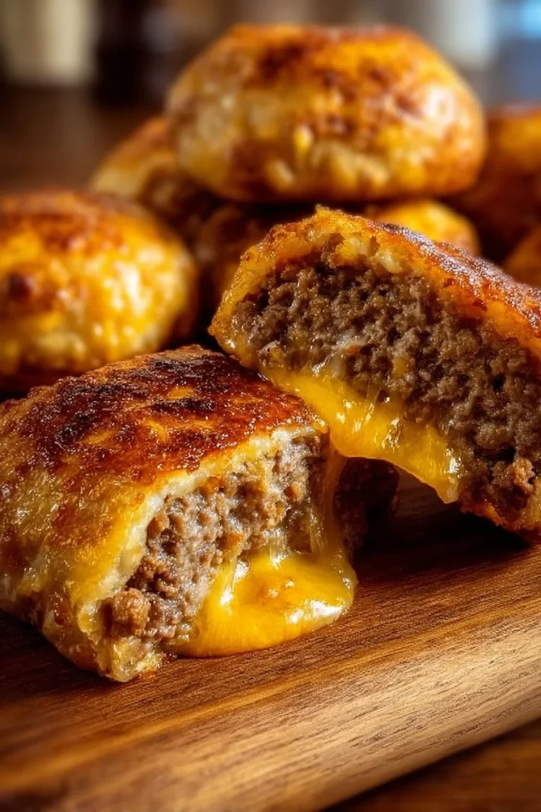 Garlic Cheeseburger Bombs served on a plate with toppings