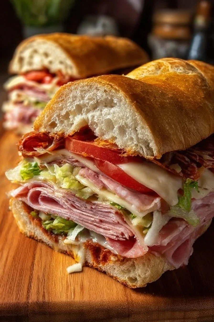 Delicious Italian grinder sandwich with fresh ingredients and savory flavors