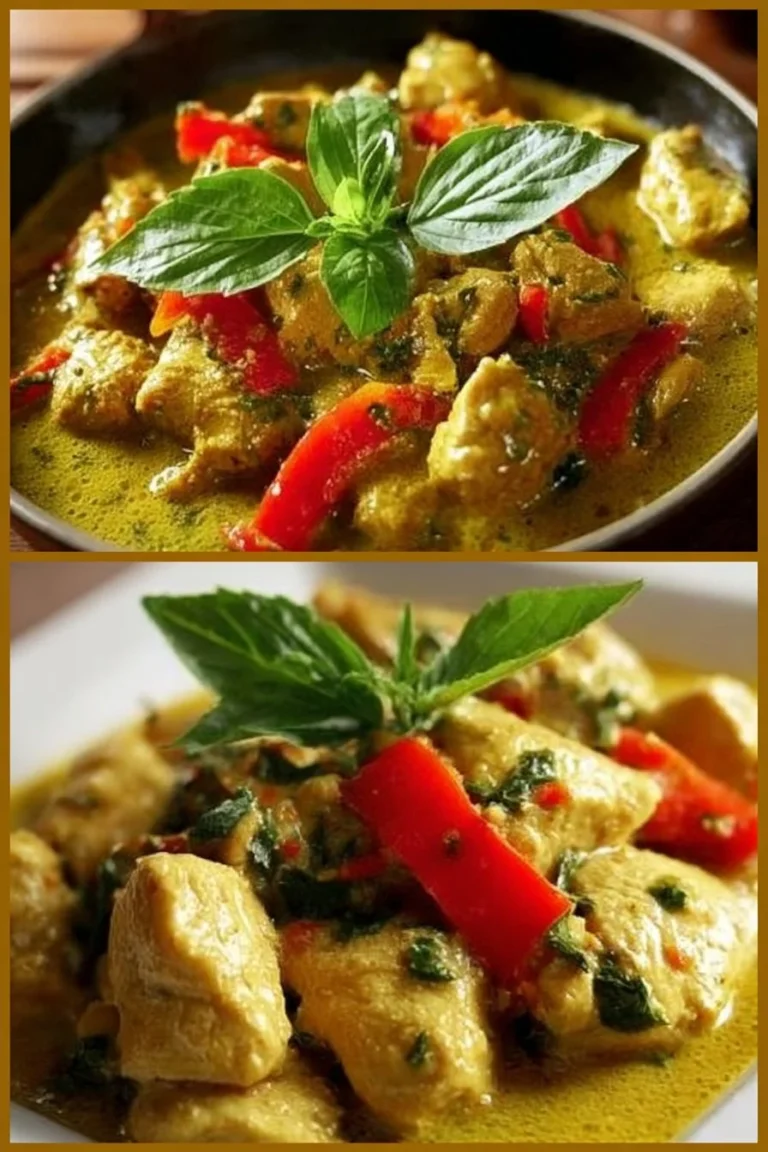 Delicious Thai chicken dish garnished with fresh herbs and spices